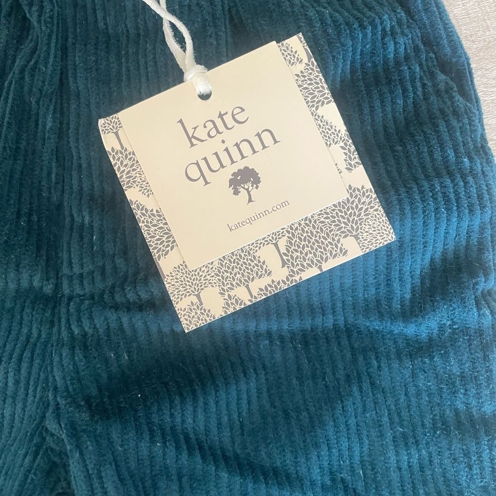 New Kate Quinn organic corduroys pants teal infant toddler sz 12-18 mos pockets - Picture 2 of 6